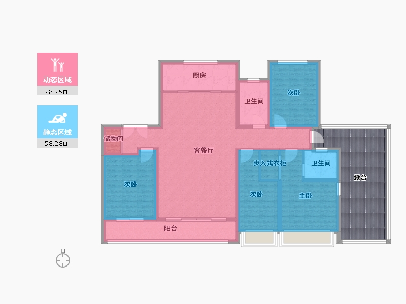 山东省-淄博市-博晨盛园云暻-145.41-户型库-动静分区