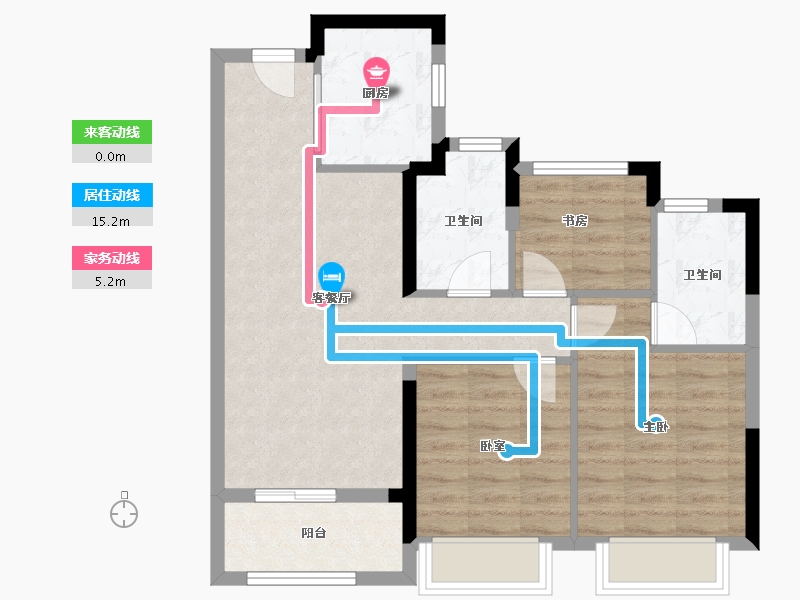 浙江省-杭州市-中铁建晴萃府-71.20-户型库-动静线