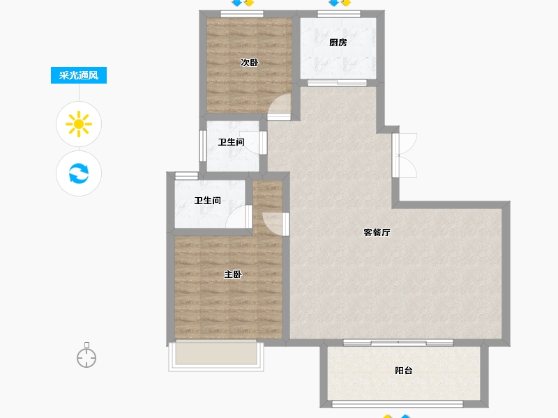 安徽省-芜湖市-拓基鼎元府-94.13-户型库-采光通风