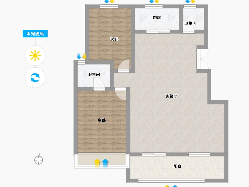 安徽省-芜湖市-拓基鼎元府-93.10-户型库-采光通风