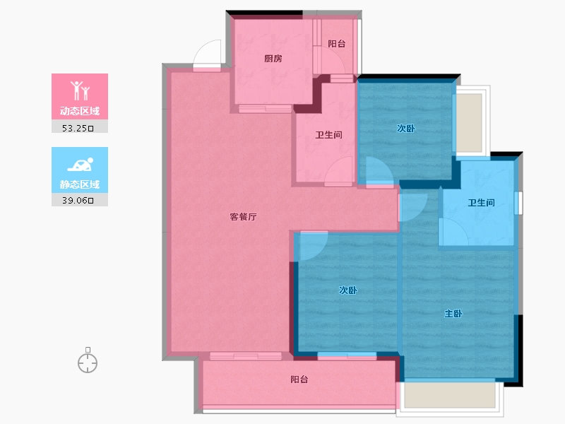 四川省-成都市-星河WORLD公园贰号-82.74-户型库-动静分区