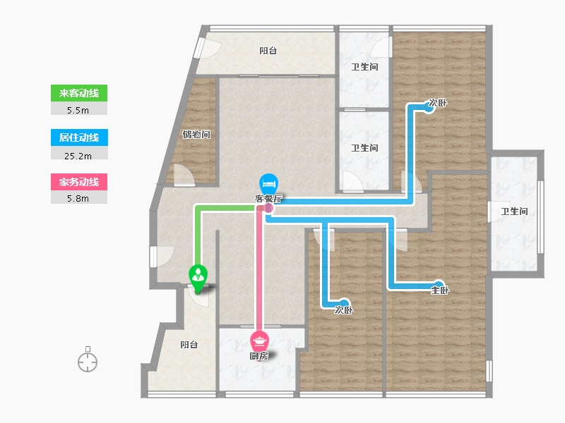 浙江省-金华市-梅湖公馆-153.57-户型库-动静线