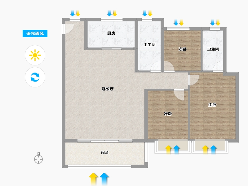 江苏省-盐城市-仁恒滨河源-114.50-户型库-采光通风