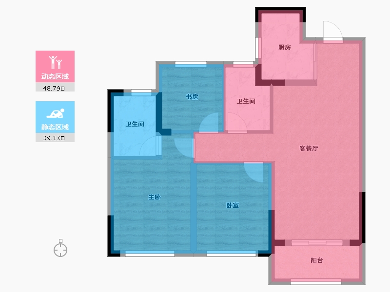 浙江省-杭州市-华景川云萃天和城-78.38-户型库-动静分区