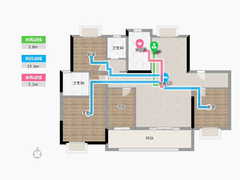 河南省-南阳市-淅川县军隆广场-128.00-户型库-动静线