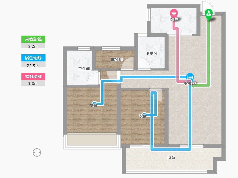 浙江省-绍兴市-鉴湖南院-78.40-户型库-动静线