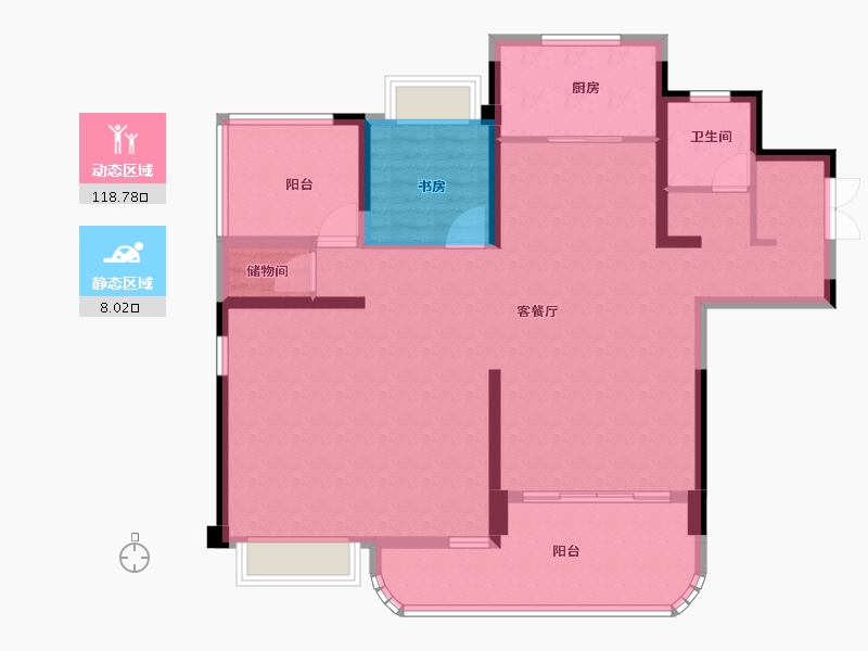 广东省-惠州市-中海龙湖百賢府-114.75-户型库-动静分区