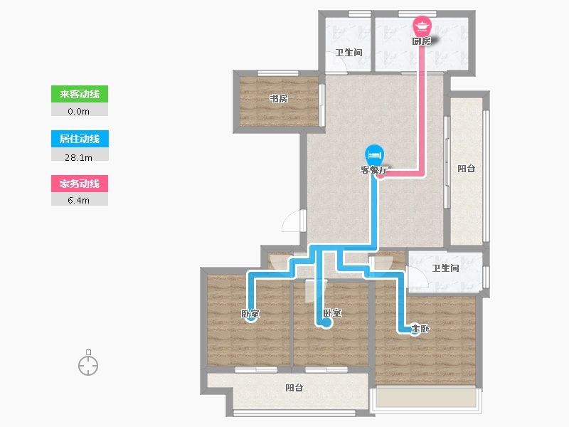 浙江省-绍兴市-鉴湖南院-110.40-户型库-动静线