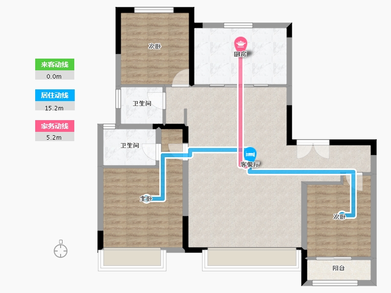 山东省-淄博市-中海观园-102.03-户型库-动静线