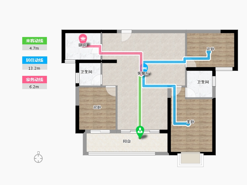 福建省-泉州市-保利隆恩和光尘樾-85.60-户型库-动静线