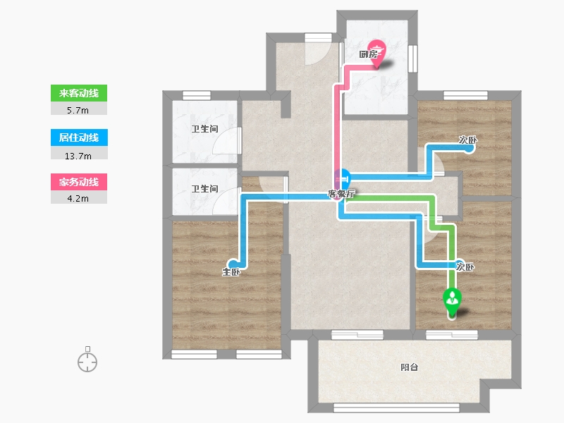 福建省-福州市-万科城市花园-63.20-户型库-动静线