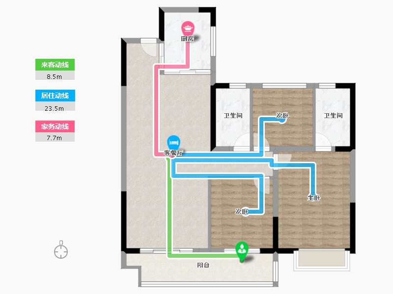 陕西省-榆林市-德通·葭州府-102.41-户型库-动静线