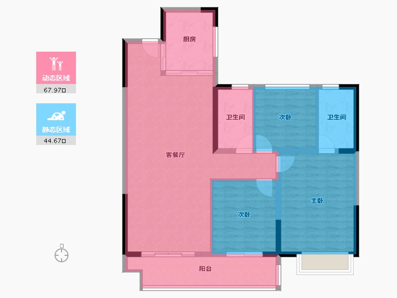 陕西省-榆林市-德通·葭州府-102.41-户型库-动静分区