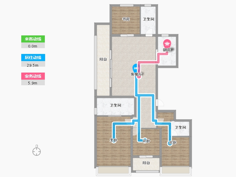 浙江省-绍兴市-元垄望品-133.48-户型库-动静线