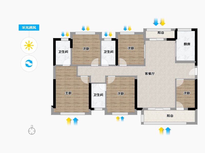 福建省-泉州市-华创和璟园-114.40-户型库-采光通风