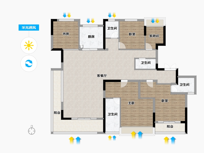 浙江省-湖州市-南控地产云澜府-168.86-户型库-采光通风