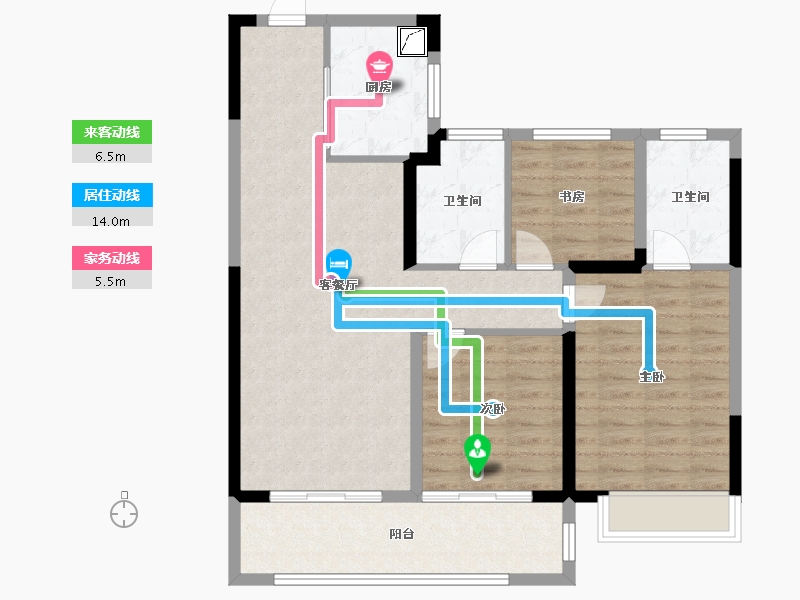 江苏省-苏州市-星河盛世-90.40-户型库-动静线