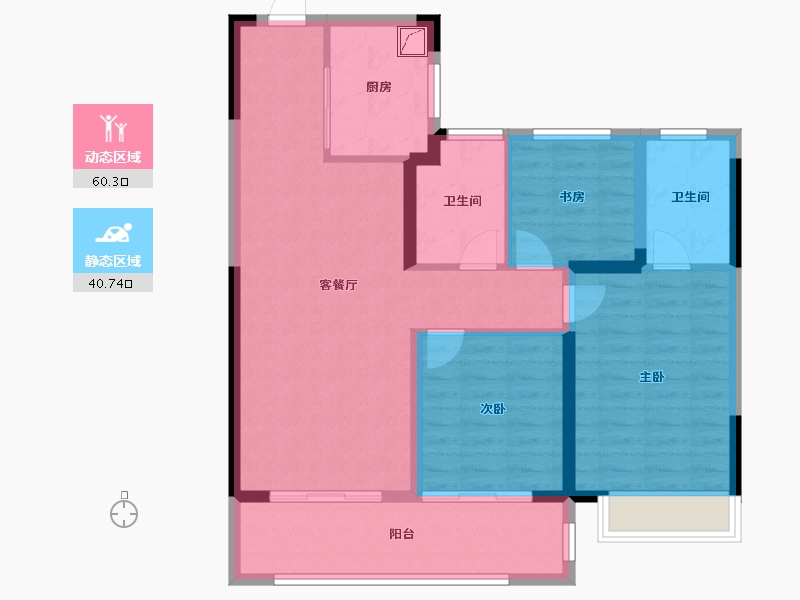 江苏省-苏州市-星河盛世-90.40-户型库-动静分区