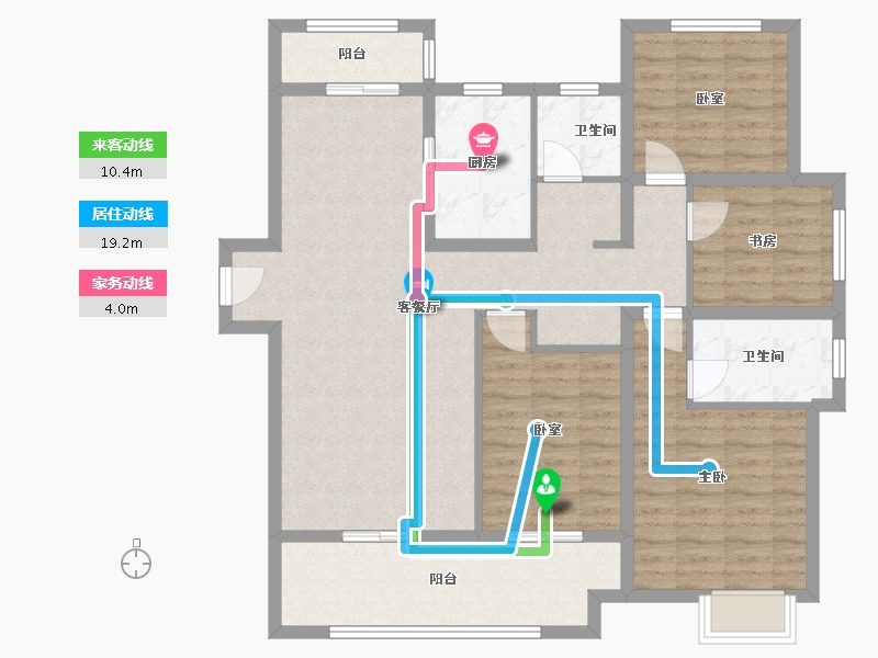 河南省-南阳市-学府春天-113.60-户型库-动静线