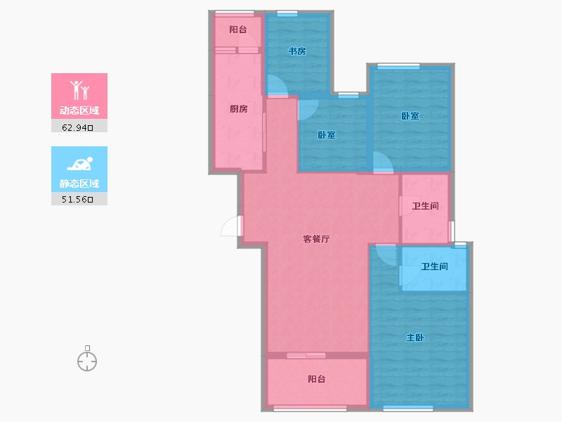 广西壮族自治区-南宁市-幸福里悦湖-85.00-户型库-动静分区