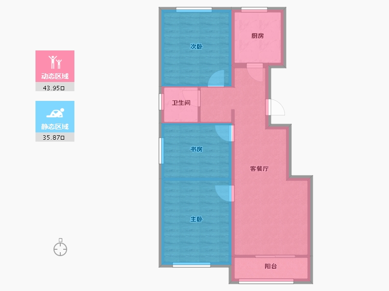 山东省-烟台市-凯润滨河城-71.35-户型库-动静分区