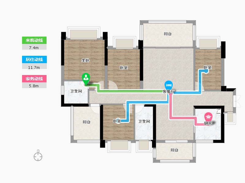 广东省-惠州市-鑫洲湖心岛1号-113.80-户型库-动静线