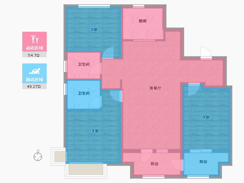 河北省-石家庄市-旭辉滨河江来（原旭辉公元-92.80-户型库-动静分区