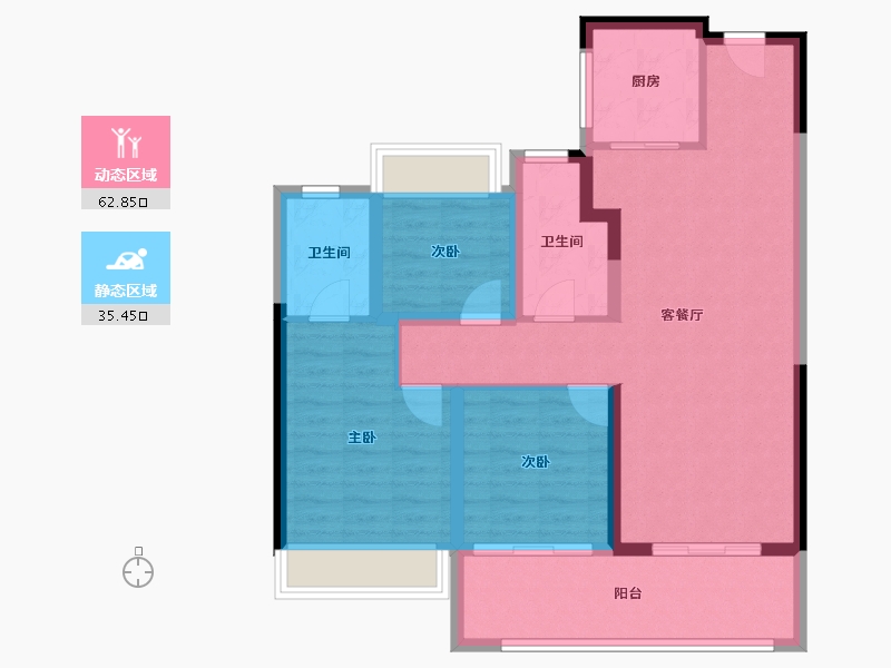 安徽省-淮北市-国金·紫郡府-87.76-户型库-动静分区