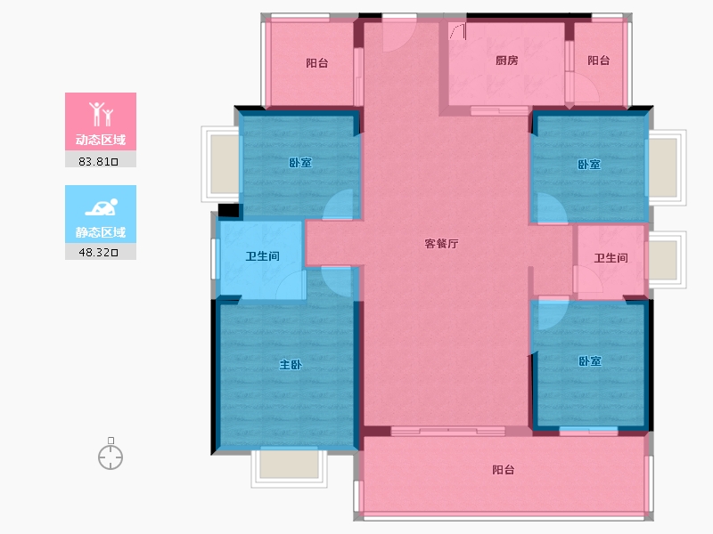 广东省-惠州市-隆生鹿江花园-119.17-户型库-动静分区