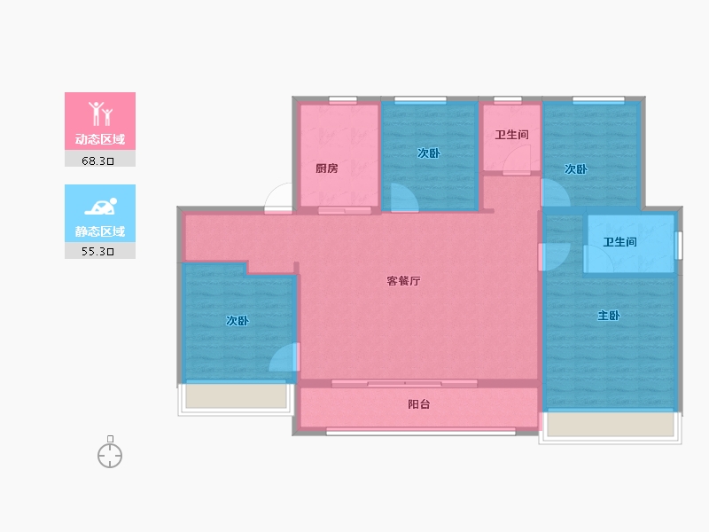 浙江省-绍兴市-锦上-112.00-户型库-动静分区