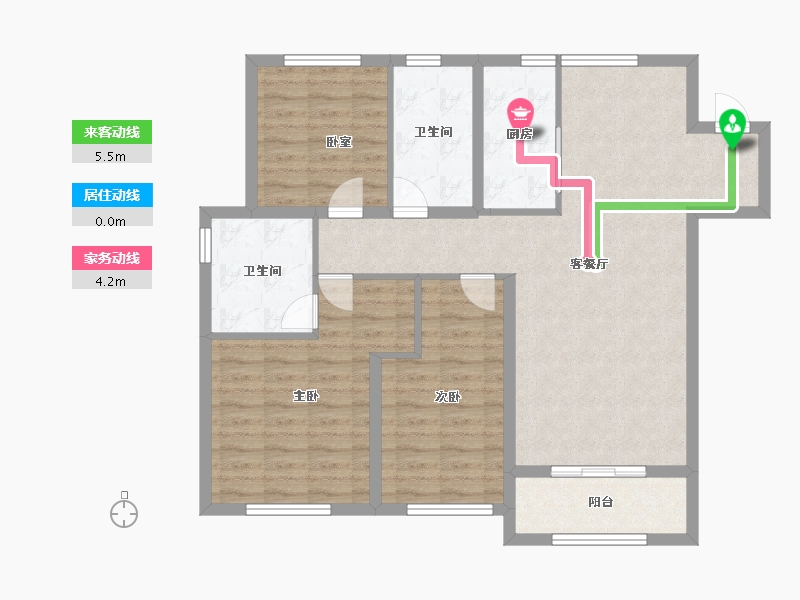 河北省-石家庄市-恒扬·公园8号-97.60-户型库-动静线