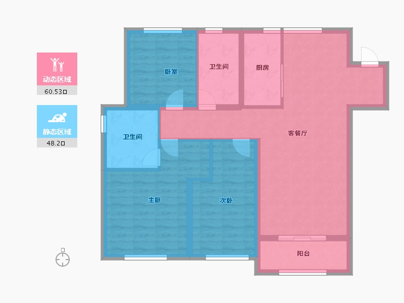 河北省-石家庄市-恒扬·公园8号-97.60-户型库-动静分区