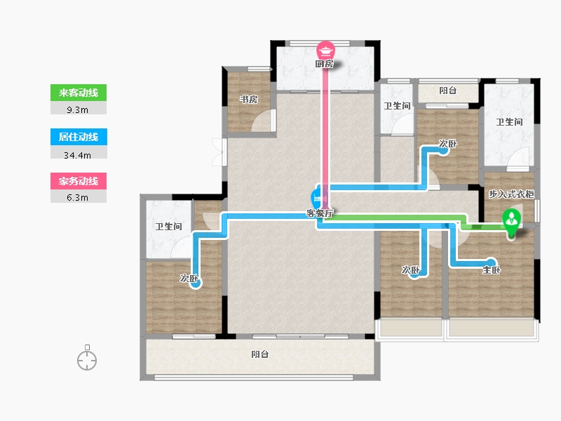 浙江省-湖州市-天能天泽府-186.40-户型库-动静线