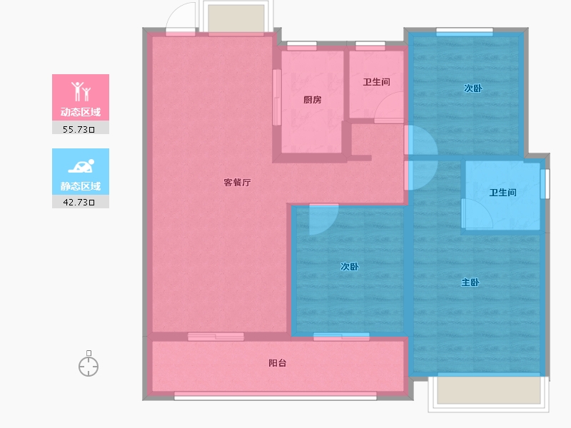 浙江省-绍兴市-上保利金地·都会云上府-88.00-户型库-动静分区