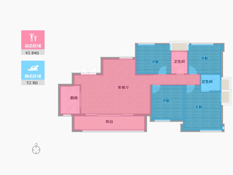 福建省-福州市-远洋天赋-105.60-户型库-动静分区