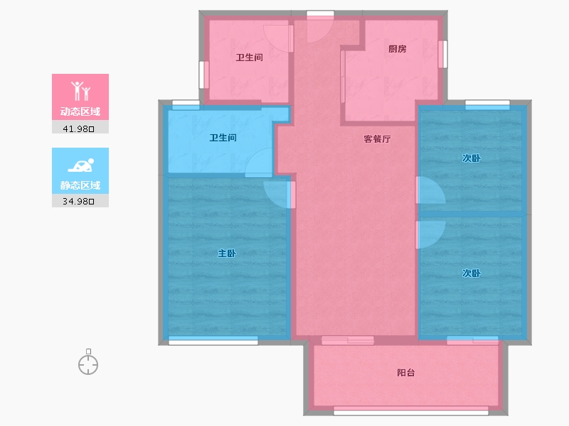 福建省-福州市-万科城市花园-68.80-户型库-动静分区