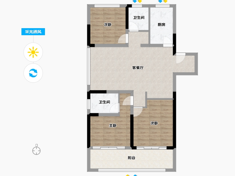 安徽省-淮北市-国金·紫郡府-91.06-户型库-采光通风