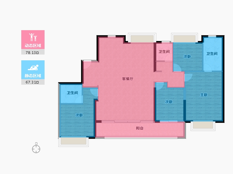 福建省-泉州市-保利隆恩和光尘樾-132.79-户型库-动静分区