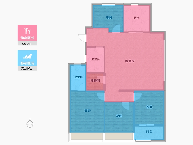 浙江省-绍兴市-上保利金地·都会云上府-102.40-户型库-动静分区