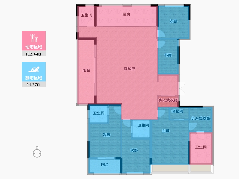 浙江省-湖州市-天能天泽府-189.16-户型库-动静分区