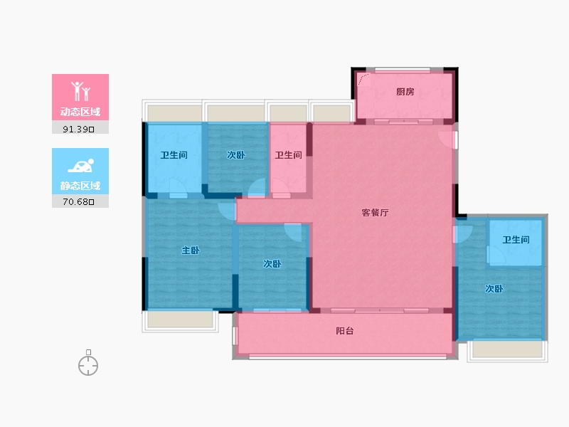 江苏省-苏州市-星河盛世-147.21-户型库-动静分区