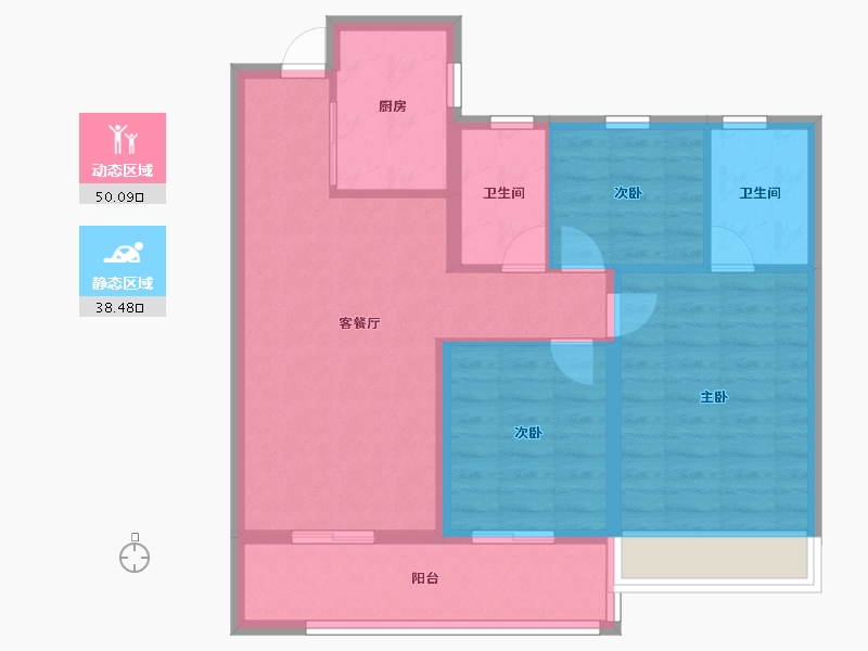 浙江省-绍兴市-上保利金地·都会云上府-79.20-户型库-动静分区