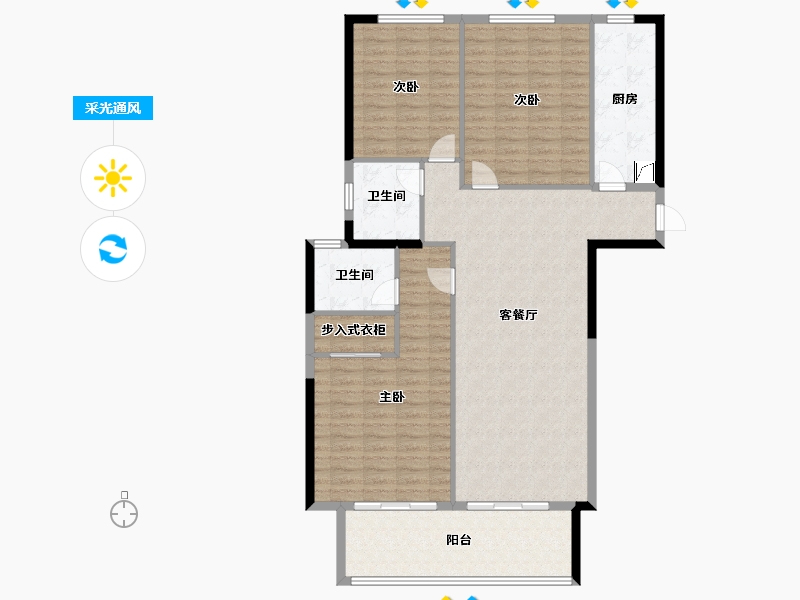 福建省-南平市-中侨名城-128.80-户型库-采光通风