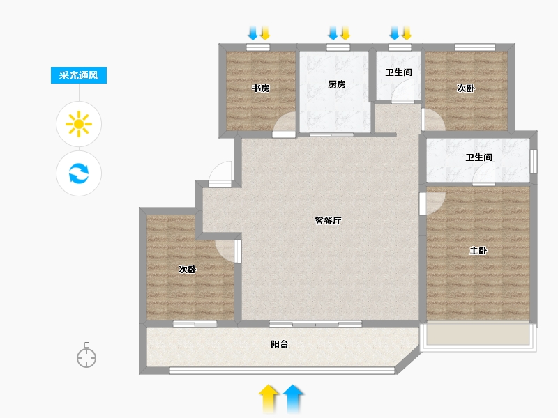 浙江省-绍兴市-锦上-112.64-户型库-采光通风