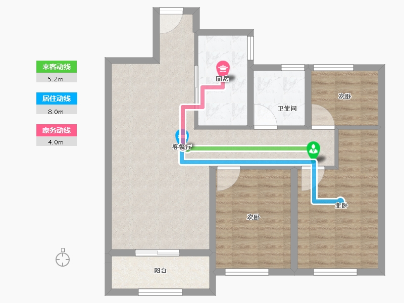 河北省-石家庄市-恒扬·公园8号-80.00-户型库-动静线