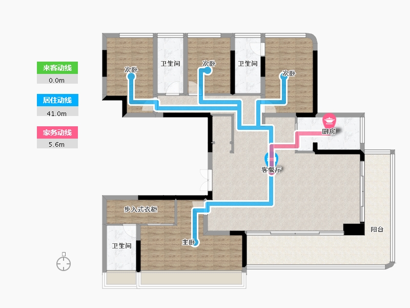 四川省-绵阳市-长虹城云麓-161.71-户型库-动静线