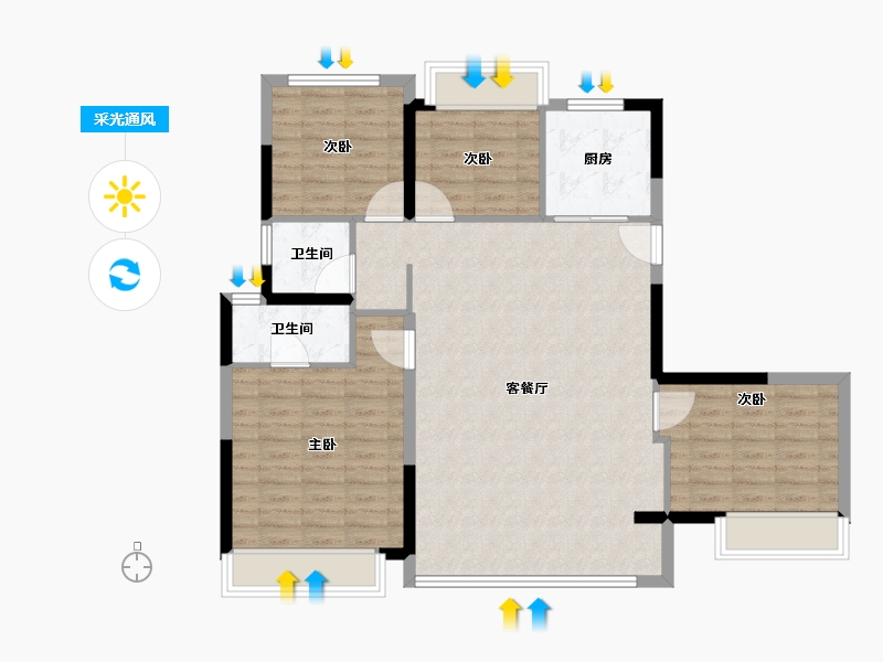 福建省-泉州市-保利莲花锦上-102.40-户型库-采光通风