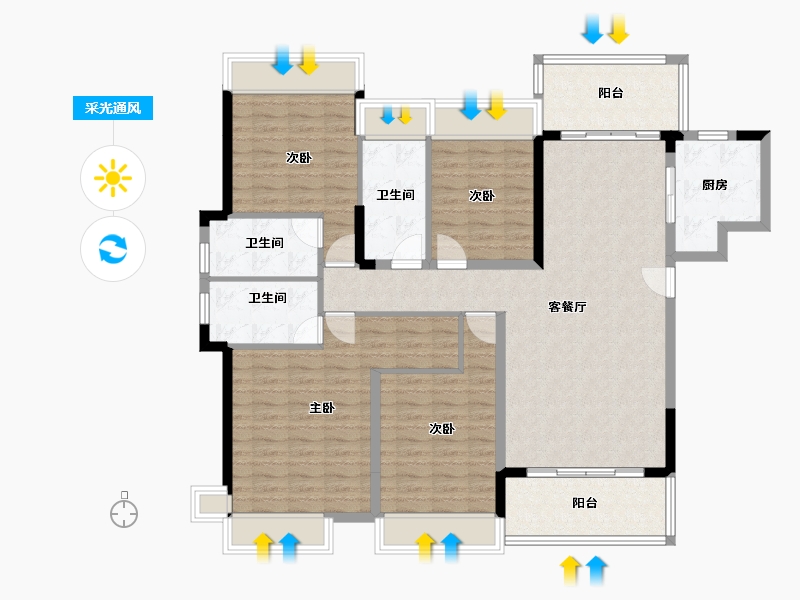 广东省-河源市-江城华府-127.83-户型库-采光通风