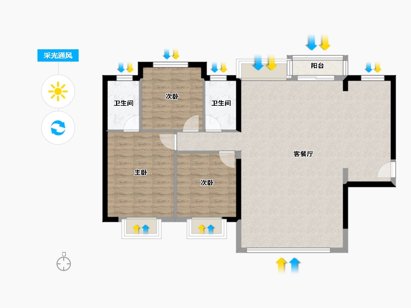 福建省-泉州市-保利隆恩和光尘樾-101.60-户型库-采光通风