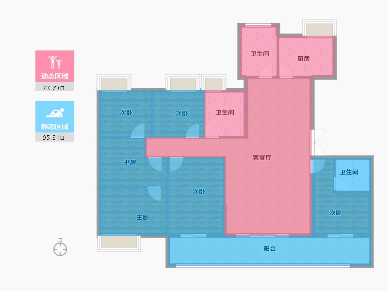 福建省-福州市-大东海天樾-154.40-户型库-动静分区